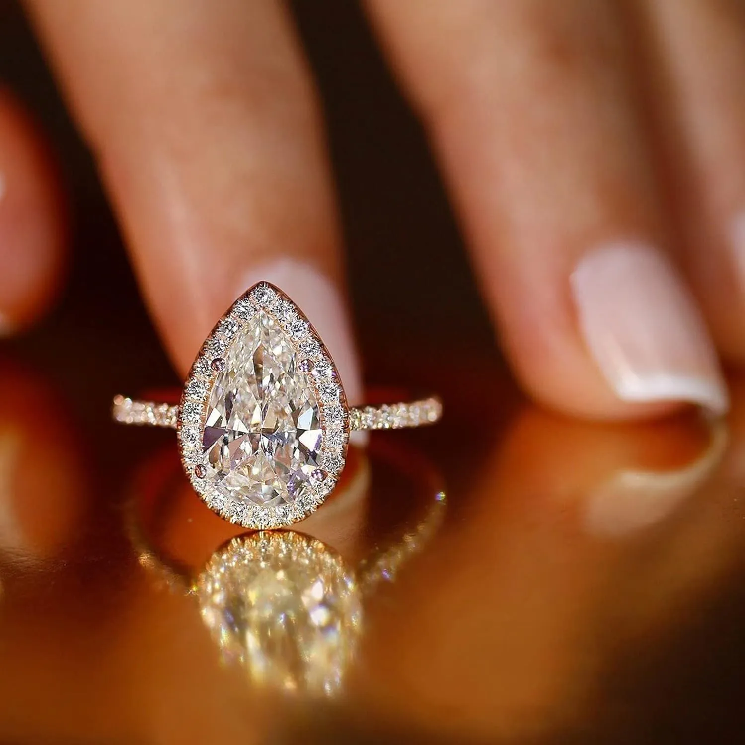 Pear Cut Wedding Band Bridal Ring Set for Women 925 Silver Engagement Exquisite Jewelry Sets Cubics Zirconia Rings