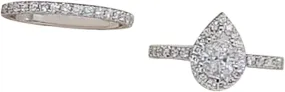Pear Cut Wedding Band Bridal Ring Set for Women 925 Silver Engagement Exquisite Jewelry Sets Cubics Zirconia Rings