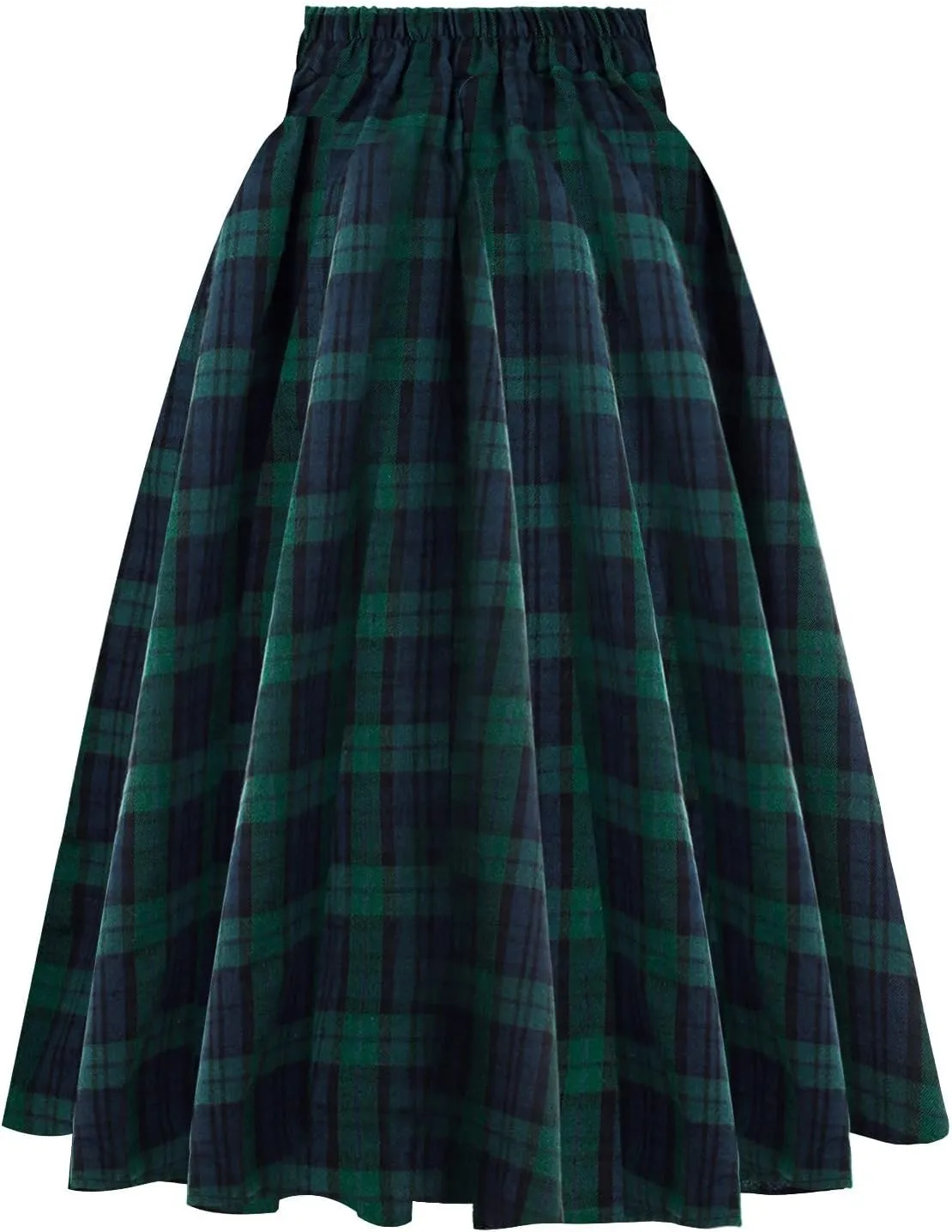 Plaid Skirt for Women, Womens Fashion Loose Fringe Irregular Skirt High Waist Long Skirt