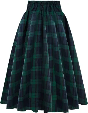 Plaid Skirt for Women, Womens Fashion Loose Fringe Irregular Skirt High Waist Long Skirt