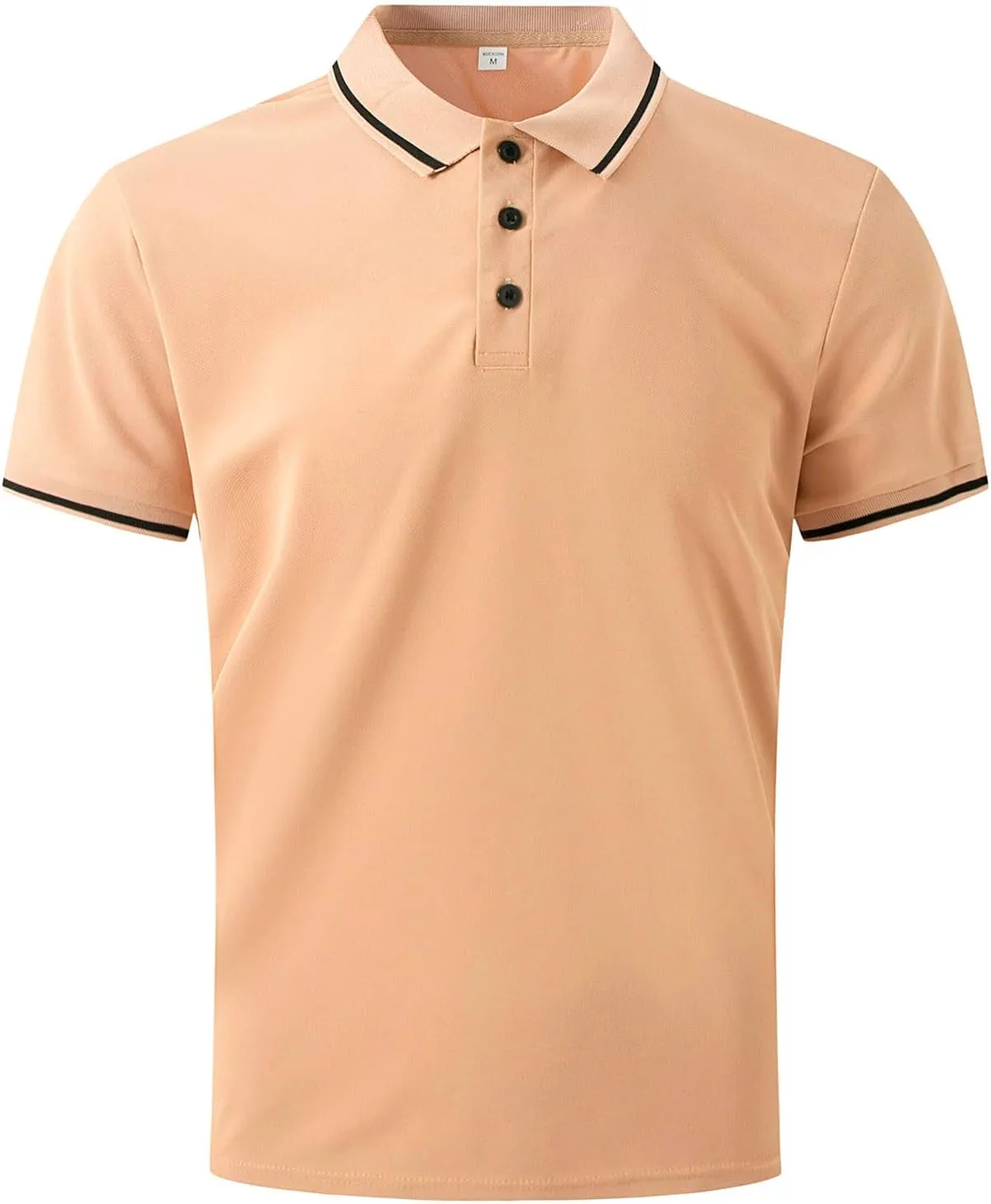 Polo Shirts for Men Summer Slim Fit Short Sleeve T-shirt Business Casual Button Up Top Dressy Solid Lapel Tee Blouse