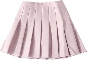Preppy Skirts for Toddler Teen Girls Solid Cute Pleated Mini Skirt 2025 Trendy Clothes Short Half Dress