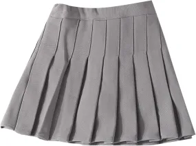 Preppy Skirts for Toddler Teen Girls Solid Cute Pleated Mini Skirt 2025 Trendy Clothes Short Half Dress