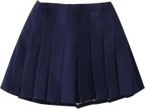 Preppy Skirts for Toddler Teen Girls Solid Cute Pleated Mini Skirt 2025 Trendy Clothes Short Half Dress