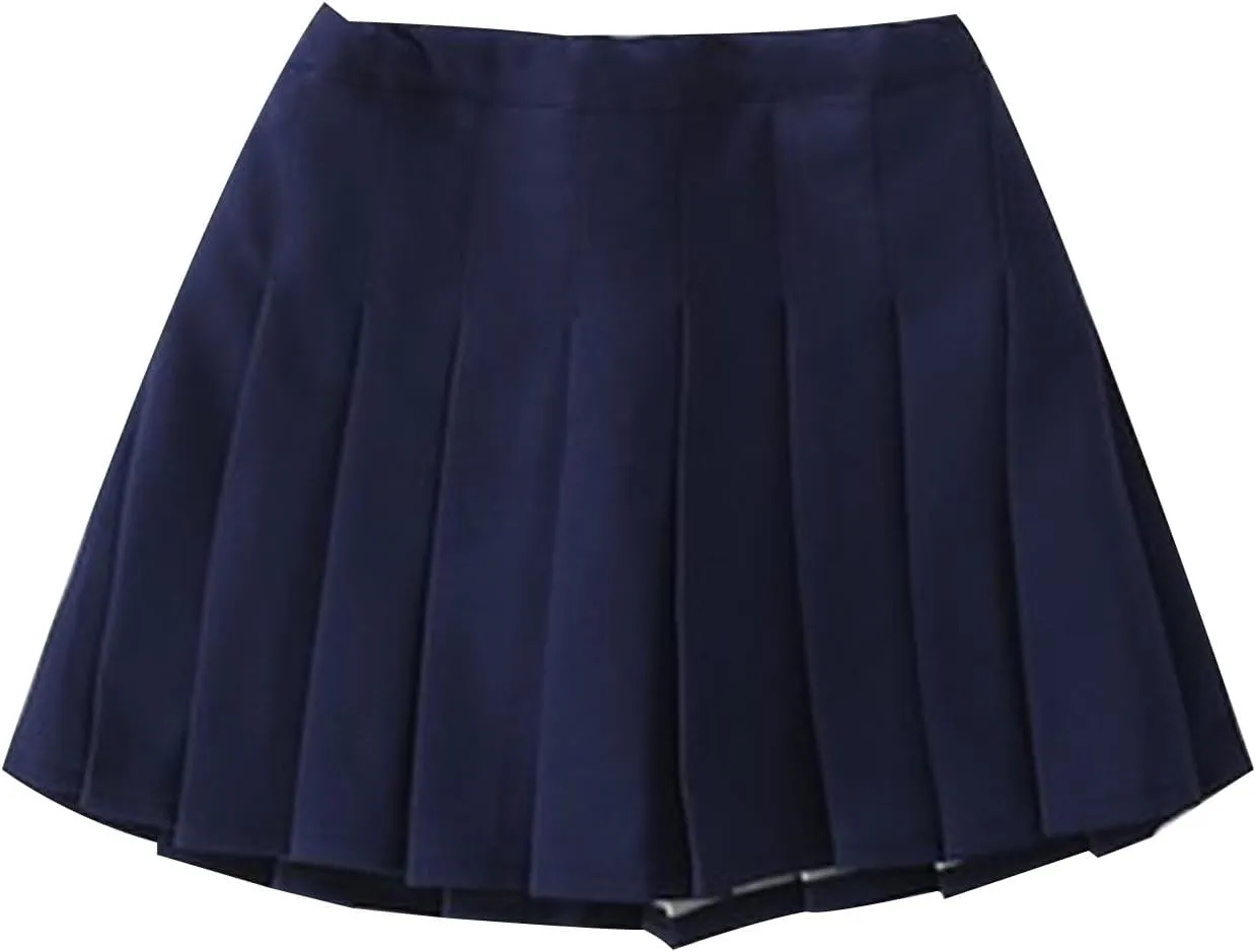 Preppy Skirts for Toddler Teen Girls Solid Cute Pleated Mini Skirt 2025 Trendy Clothes Short Half Dress