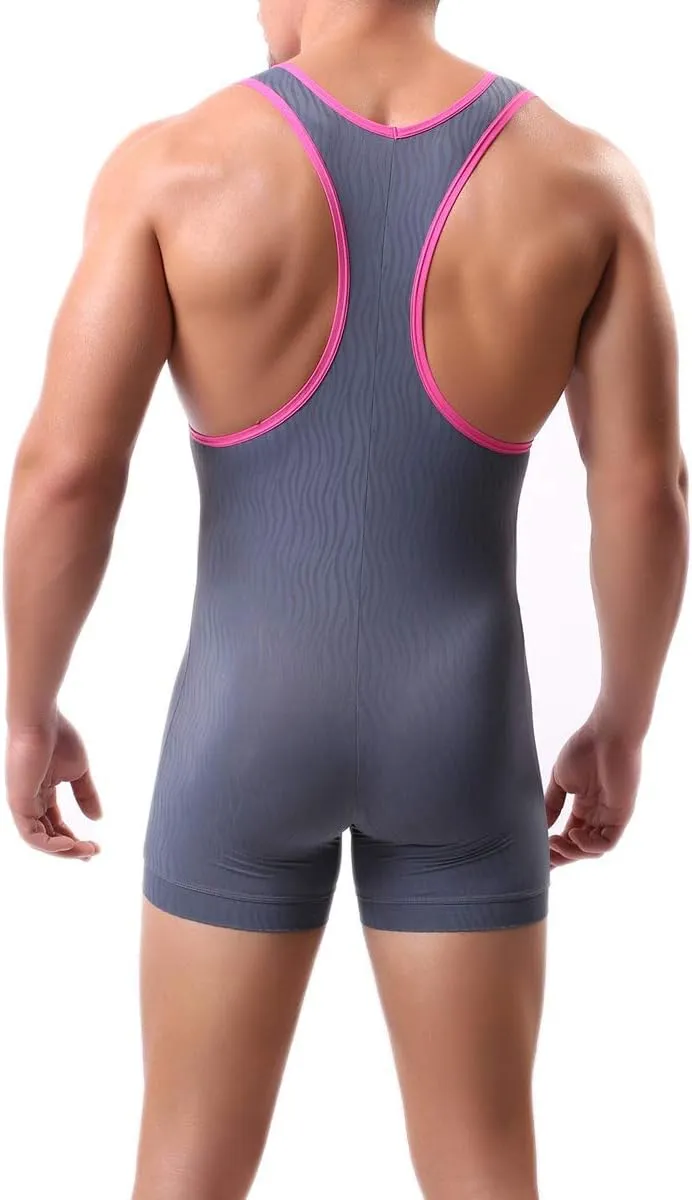 QiaTi Mens Athletic Supporters Sports Underwear Bodysuit Jumpsuit Wrestling Singlet Boxers