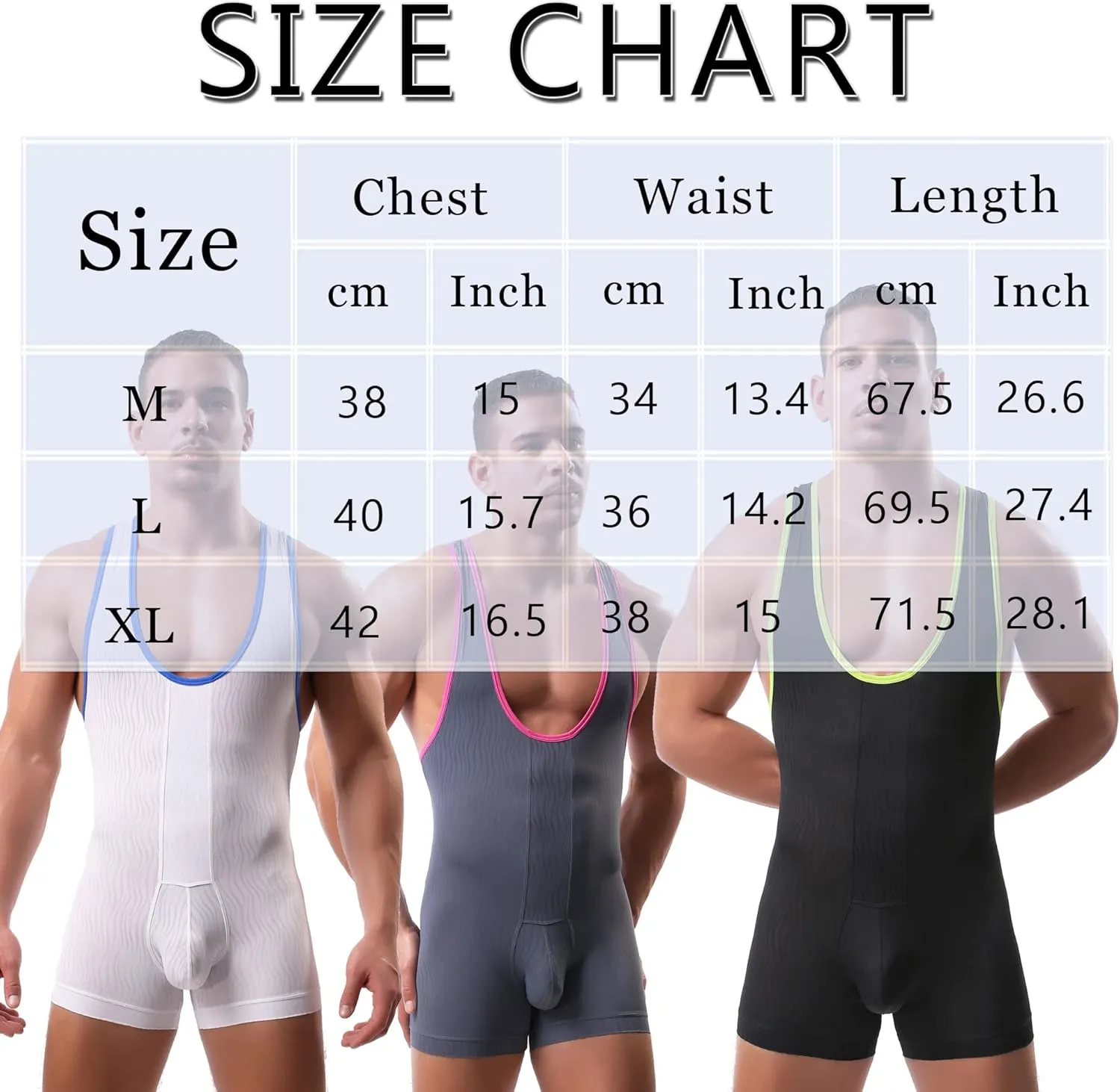 QiaTi Mens Athletic Supporters Sports Underwear Bodysuit Jumpsuit Wrestling Singlet Boxers