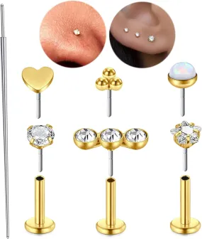 QWALIT Piercing Taper Threadless Insertion Tool - Titanium Labret Pin 16g, 18g, 20g