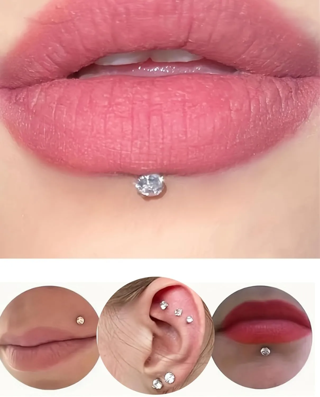 QWALIT Piercing Taper Threadless Insertion Tool - Titanium Labret Pin 16g, 18g, 20g