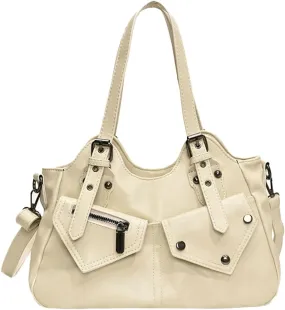 Retro Crossbody Bag For Women Satchel Bag Vegan Leather Shoulder Bags Womens Work Purses Y2K Tote Handbag Winter Travel