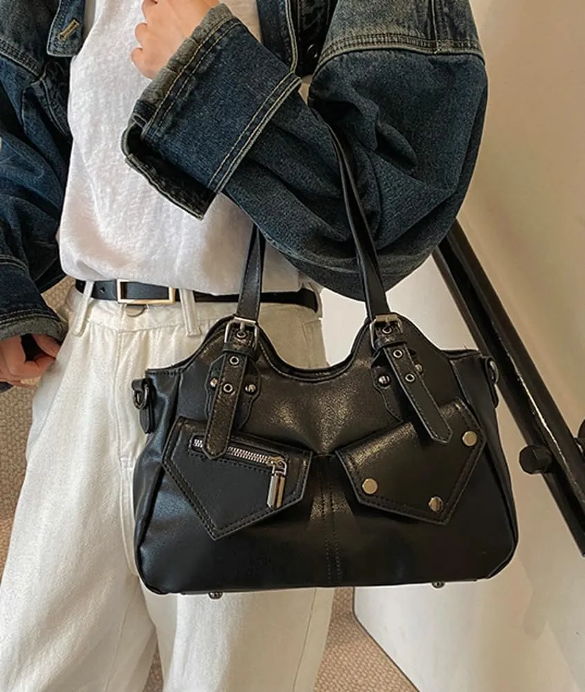 Retro Crossbody Bag For Women Satchel Bag Vegan Leather Shoulder Bags Womens Work Purses Y2K Tote Handbag Winter Travel