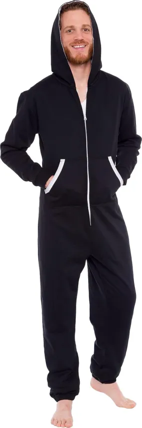 Ross Michaels Men's Hooded Jumpsuit - Zip Up One Piece Pajamas