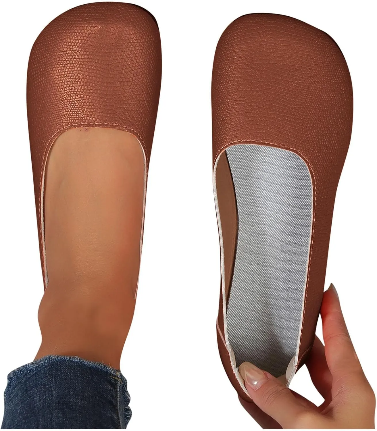Round Toe Women Flat Shoes Slip on Dress Ballet Flats Shoes Women Comfort Solid Flat Shoe Close Toe Slingback Work Moccasins Comfortable Lightweight Breathable Going Out Footwear