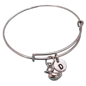 Rubber duck bangle, duck charm bracelet, toy duck charm, expandable bangle, charm bangle, personalized bracelet, initial bracelet, monogram