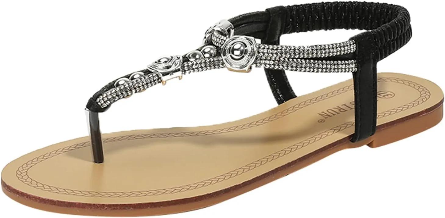 Sandals for Women Flat Sandals for Women Dressy Womens Flat White Dressy Women's Orthopedic Summer Comfortable Dress Flats Sandal