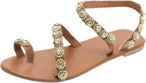 Sandals for Women Flat Sandals for Women Womens Flat Dressy Woman Women's Arch Support Slip on Summer