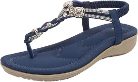 Sandals for Women Women's Flat Sandals Flat for Women Womens Comfortable Orthopedic Outdoor Beach Poolside Travel Camping