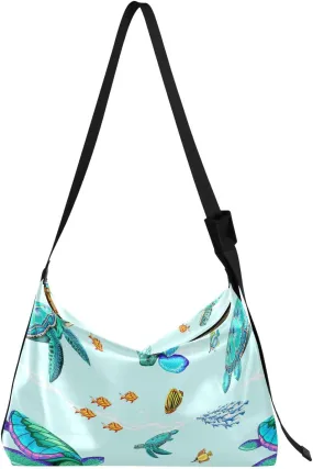 Sea Turtles Hobo Crossbody Bags for Women Leather Large Shoulder Bag Cross Body Oceanlife Trendy Womens Tote Bags Handbag for Travel Shopping