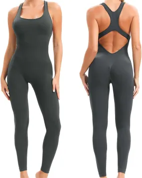 SHIZEN Womens Workout Jumpsuits Yoga Romper One Piece Tummy Control Tank Tops Unitard