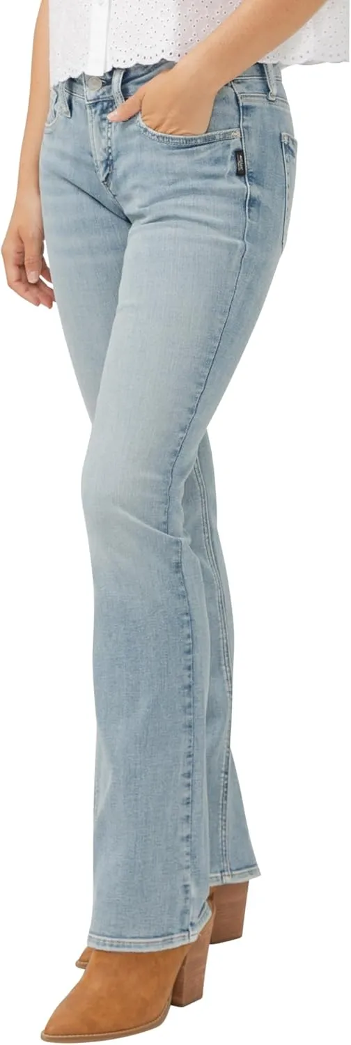Silver Jeans Co. Women's Britt Low Rise Curvy Fit Slim Bootcut Jeans