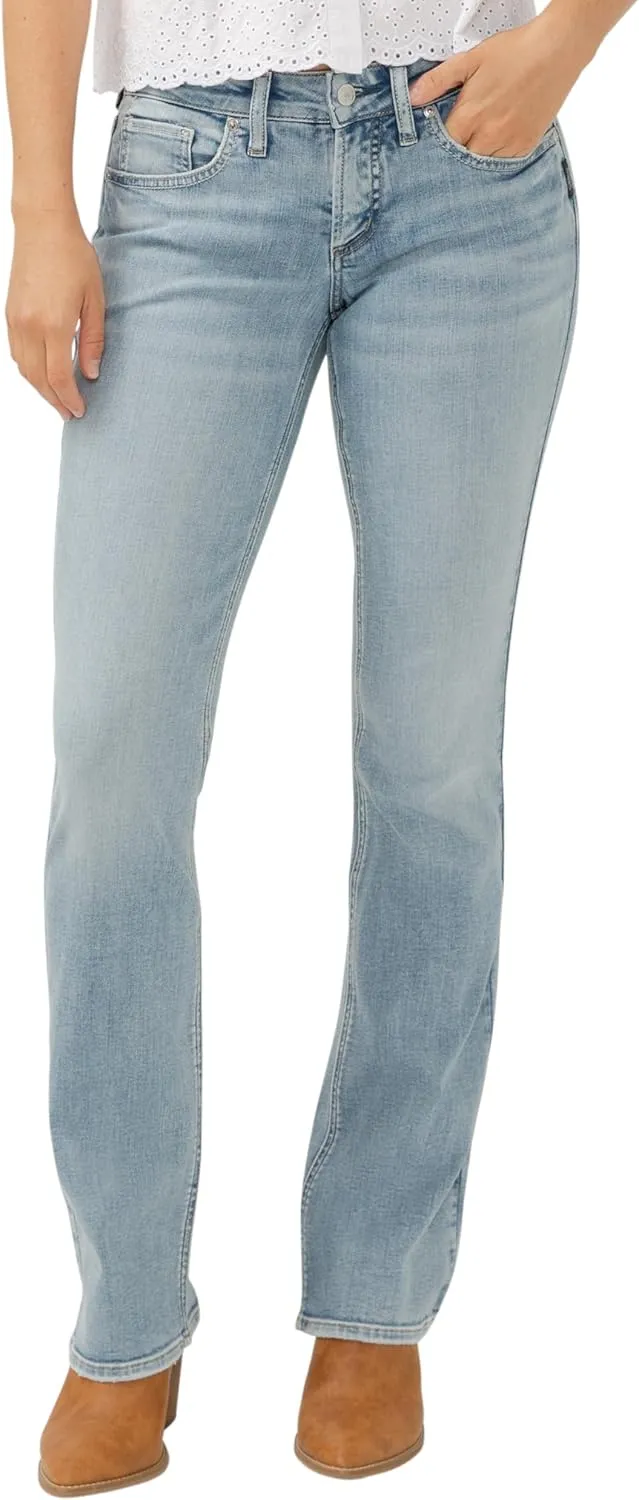 Silver Jeans Co. Women's Britt Low Rise Curvy Fit Slim Bootcut Jeans