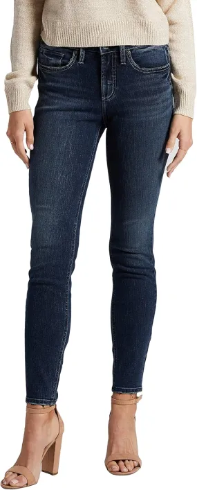 Silver Jeans Co. Women's Suki Mid Rise Curvy Fit Skinny Jeans