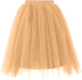 Skirts for Women Pleated Tulle Short Skirt Solid Color High Waist Tutu Ballet Half-Body Clothes Adult Dancing Skirts