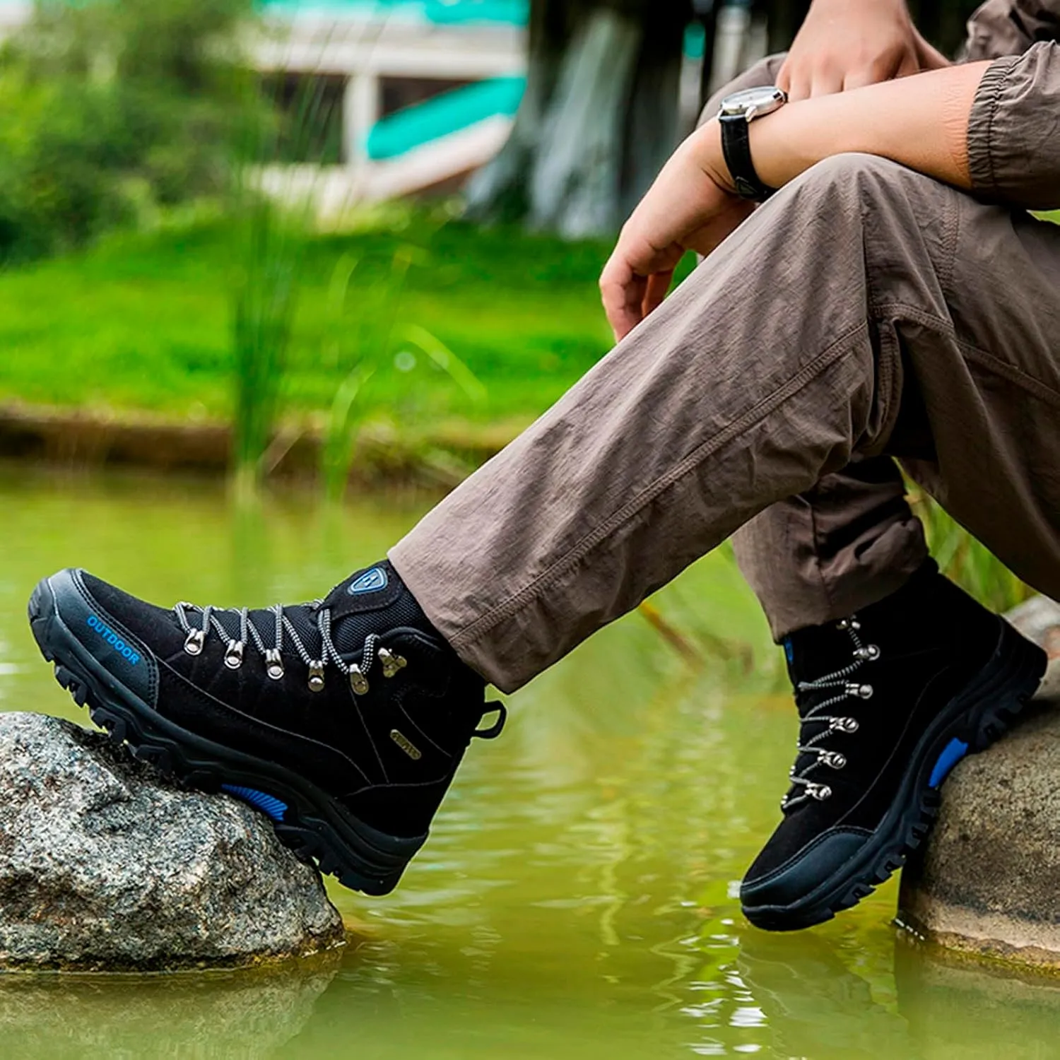 Sneakers Men's Autumn Winter Breathable Outdoor Hiking Shoes High Top Shoes Hiking Sneakers Shoes Men's Sports