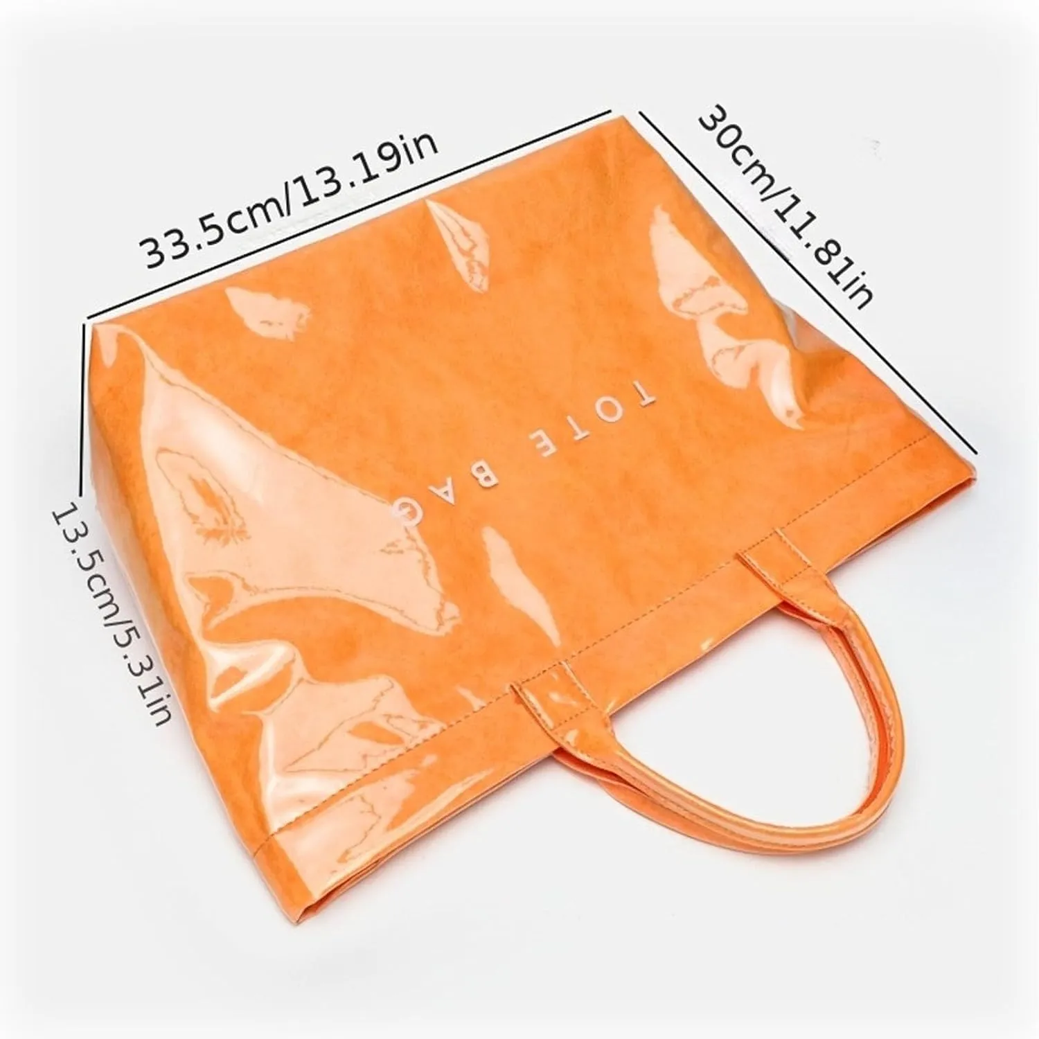 Stellaya Tote Bag, Womens Letters Print Tote Bag, Fashion Large Handle PVC Kraft Paper Handbag