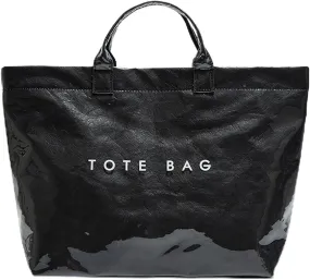 Stellaya Tote Bag, Womens Letters Print Tote Bag, Fashion Large Handle PVC Kraft Paper Handbag