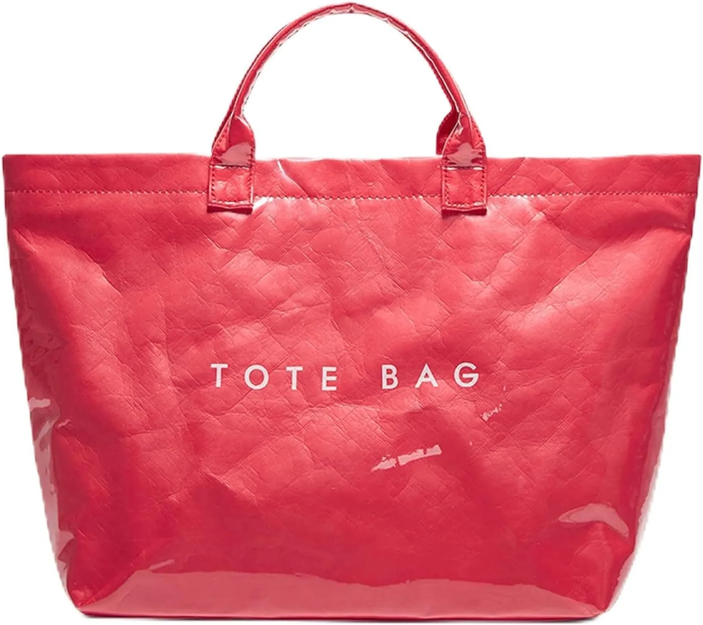Stellaya Tote Bag, Womens Letters Print Tote Bag, Fashion Large Handle PVC Kraft Paper Handbag