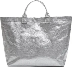 Stellaya Tote Bag, Womens Letters Print Tote Bag, Fashion Large Handle PVC Kraft Paper Handbag