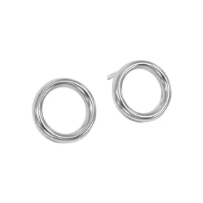 Sterling Silver Stud Earrings for Women - Certified 925 Sterling Silver Hypoallergenic Earrings for Women - Premium Comfortable Hollow Round Small Tiny Flat Back Stud Earrings for Women, Teen Girls