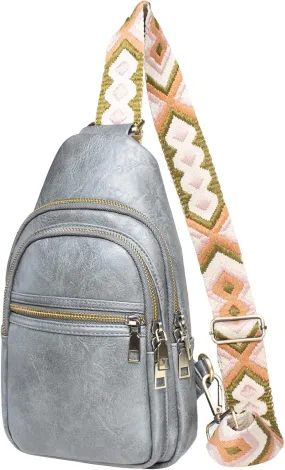 SUMGOGO Sling Bag for Women Leather Fanny Pack Crossbody Bags Casual Sling Backpack Travel Purse Womens Daypack