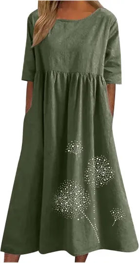Summer Dresses for Women 2025 Floral Dress Short Sleeve Shirt Dresses Plus Size Maxi Dress Beach Vacation Sundresses