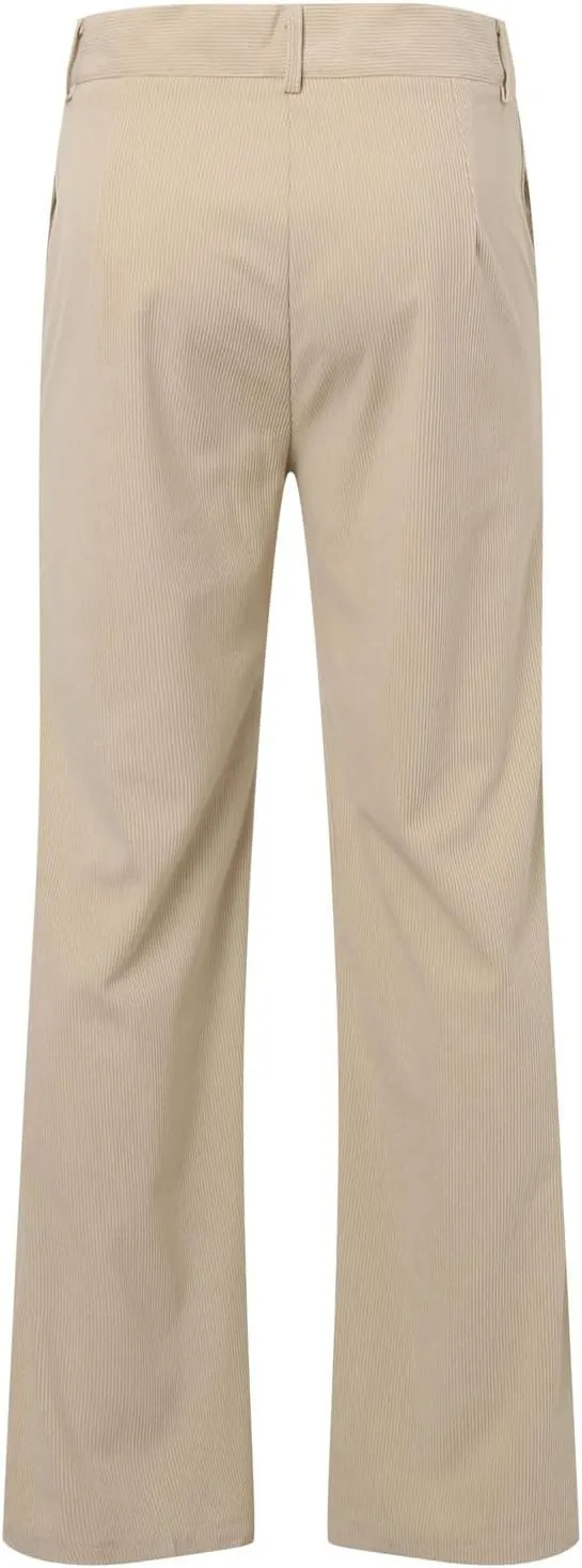SUWBMHWE Mens Corduroy Dress Pants Loose Fit Work Pants for Men Elastic Waist Casual Lightweight Golf Flared Tapered Pants