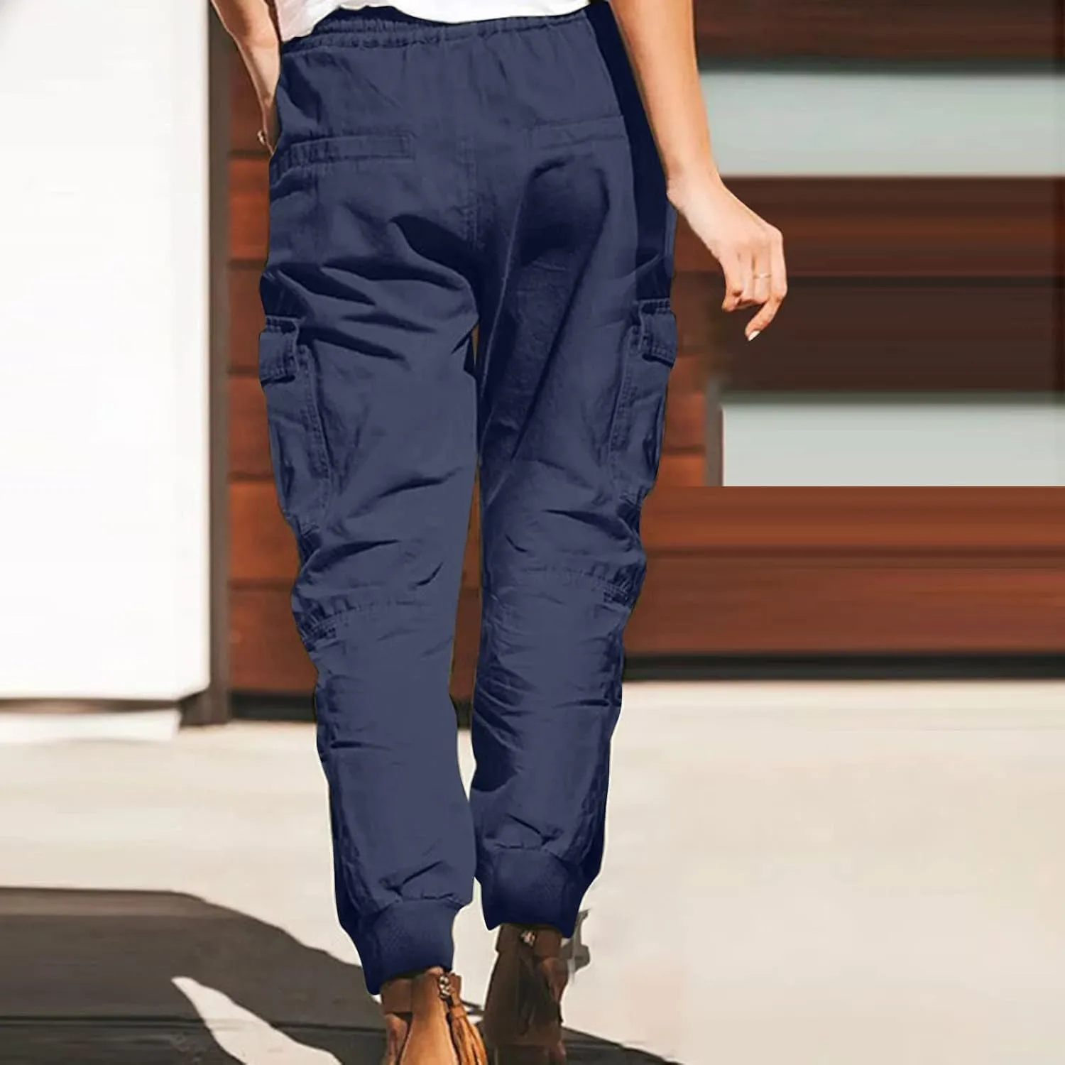TANGNADE Womens Hiking Pants Tall Athletic Cargo Pants Lightweight 4 Pockets Womens Trouser Hiking Loose Pants 2024