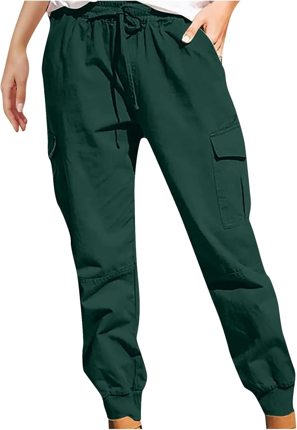TANGNADE Womens Hiking Pants Tall Athletic Cargo Pants Lightweight 4 Pockets Womens Trouser Hiking Loose Pants 2024