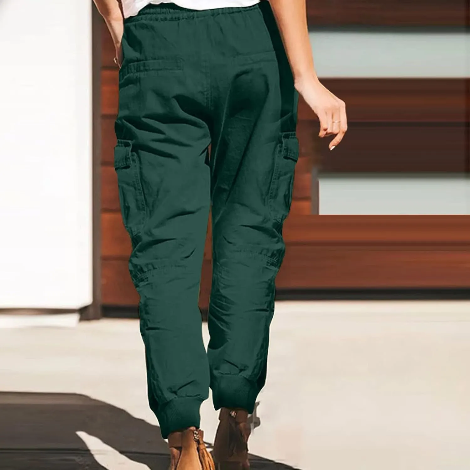 TANGNADE Womens Hiking Pants Tall Athletic Cargo Pants Lightweight 4 Pockets Womens Trouser Hiking Loose Pants 2024