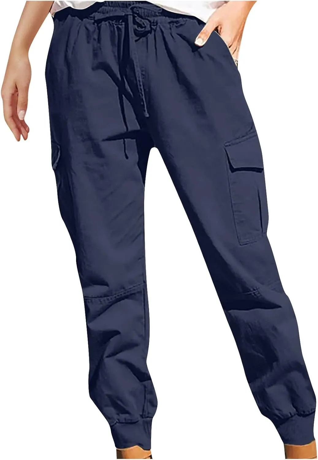 TANGNADE Womens Hiking Pants Tall Athletic Cargo Pants Lightweight 4 Pockets Womens Trouser Hiking Loose Pants 2024