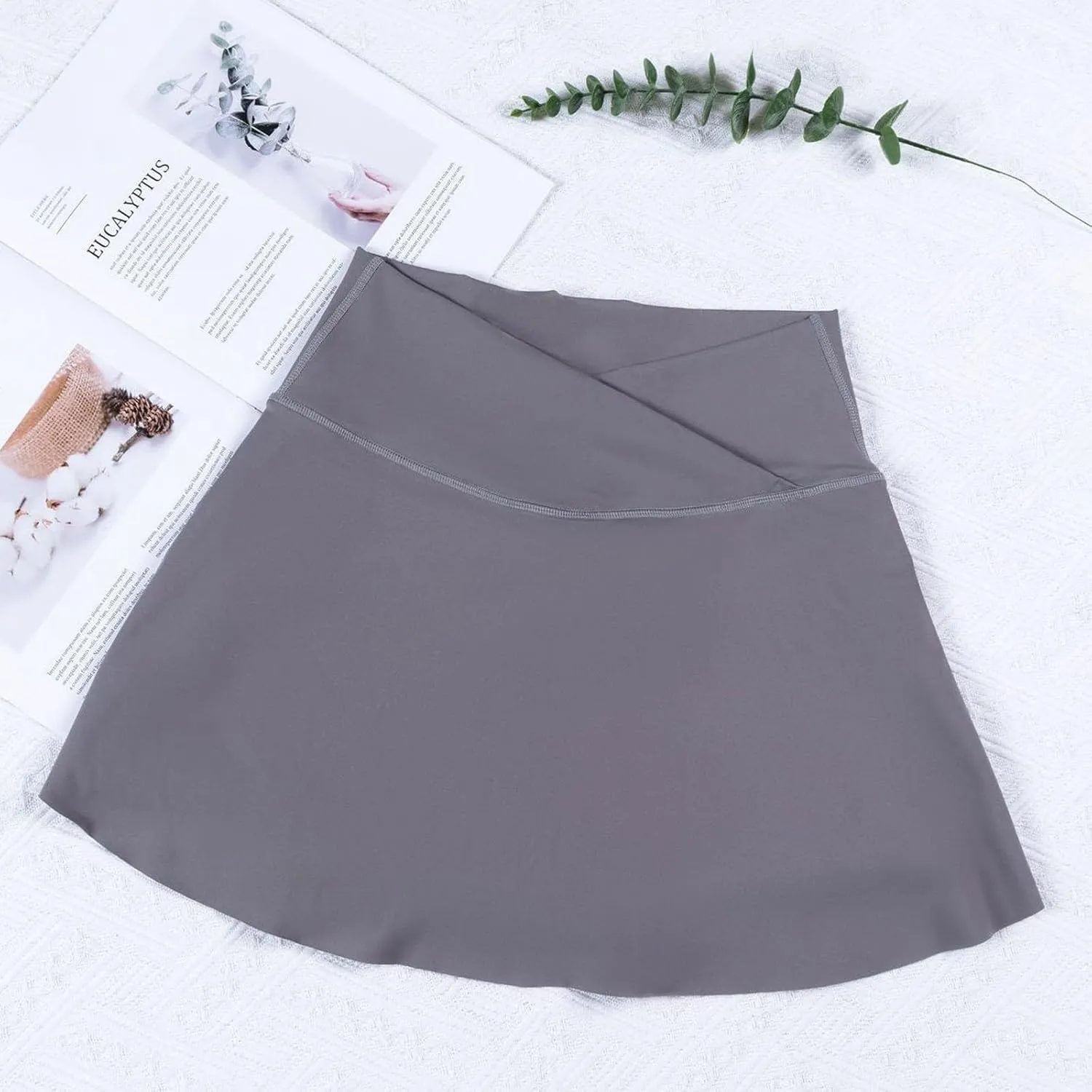 Tennis Skirts for Women with Shorts Cross Elastic High Waisted Tummy Control Golf Skirt Workout Skorts with Pockets