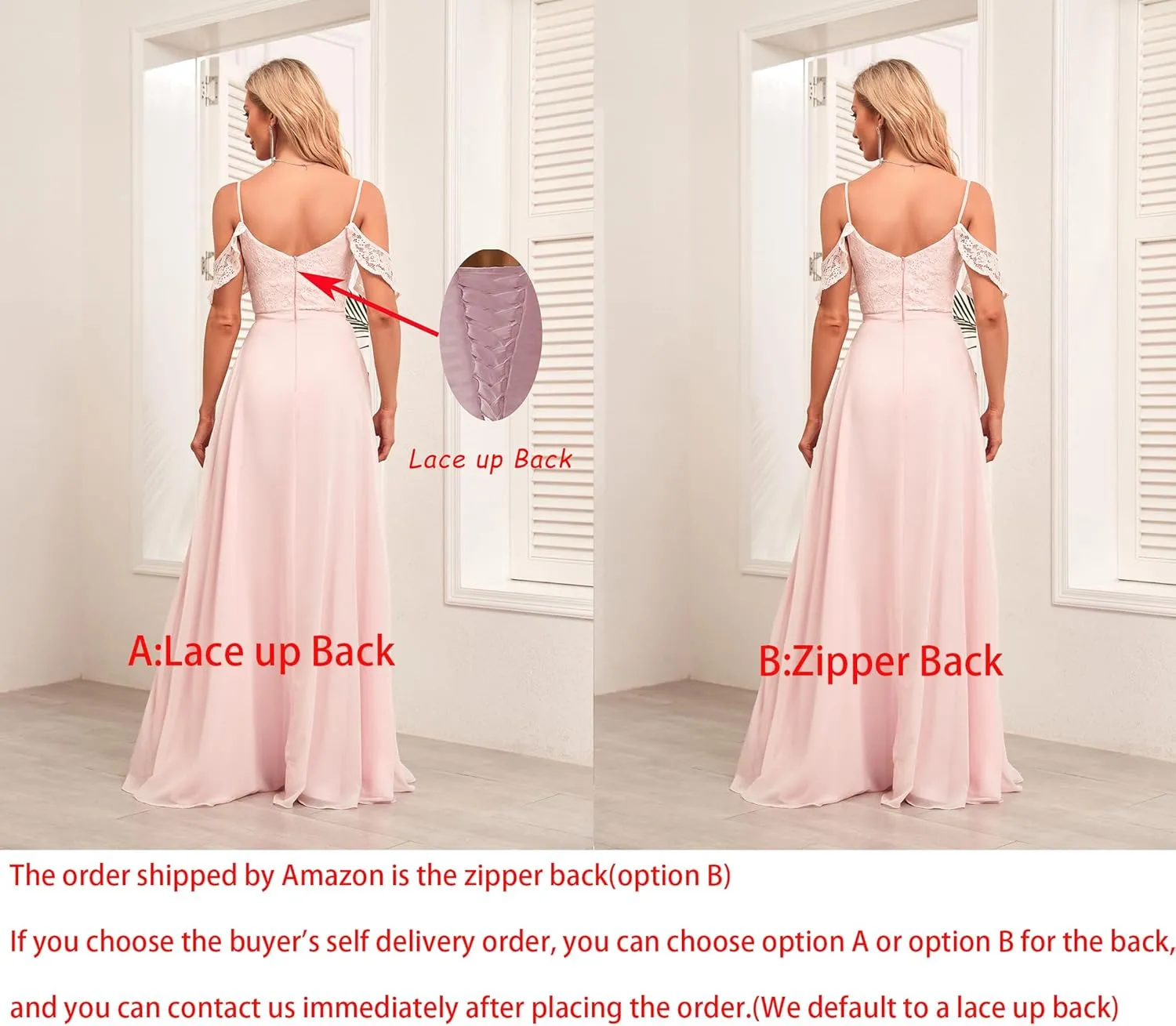 V Neck Bridesmaid Dresses with Pockets A-Line Long Chiffon Formal Party Dresses with Slit HS021