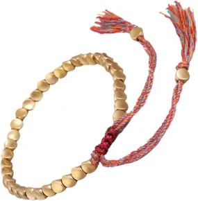 VALICLUD Stylish Copper Bracelet Beaded Woven Jewelry Tassel Wristband Handmade Craft Perfect for Daily Wear