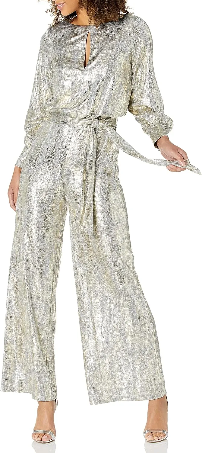 Vince Camuto womens Metallic Knit Jumpsuit