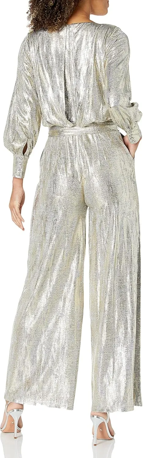 Vince Camuto womens Metallic Knit Jumpsuit