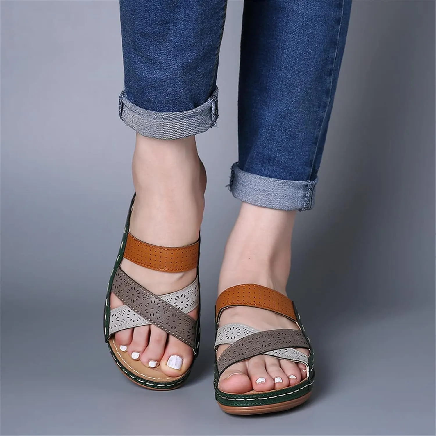 Wedge Heel Shoes for Women Dressy Sandals Low Heel Wide Width Summer Slip On Comfortable Platforms Slippers Supportive Walking Beach Travel Flip Flops