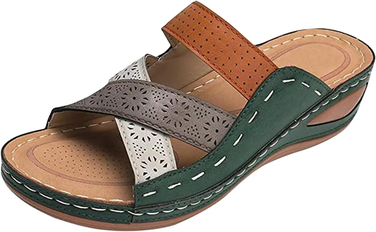 Wedge Heel Shoes for Women Dressy Sandals Low Heel Wide Width Summer Slip On Comfortable Platforms Slippers Supportive Walking Beach Travel Flip Flops