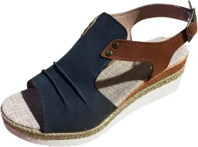 Wedge Sandals for Women Comfortable Low Heel Orthopedic Espadrilles Open Toe Summer Dressy Flat Sandal Wide Width Ankle Strap Casual Slip on Beach Sandals Comfortable Boho Outdoor Espadrilles Shoes