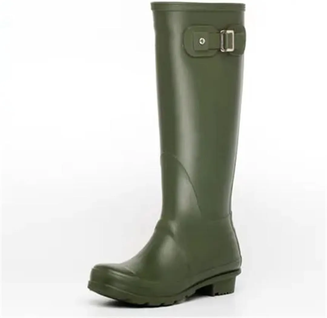 Women Waterproof Rain Boots Knee-High Rubber Rainboots Rain Shoes