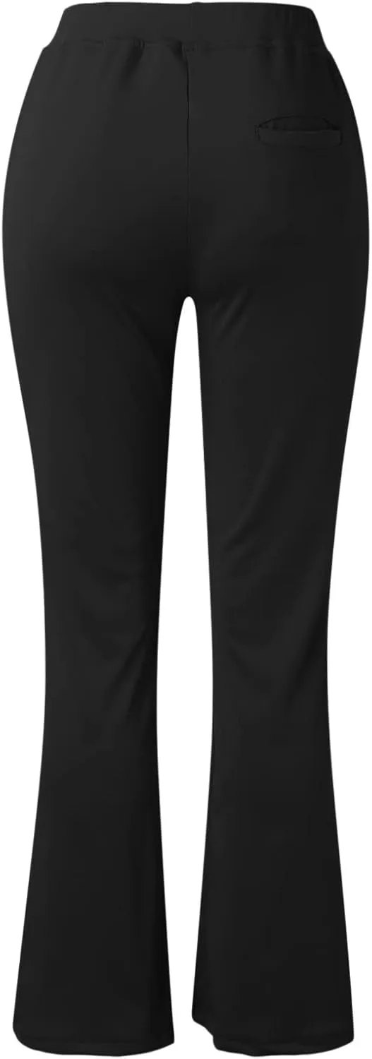 Womens Bootcut Dress Pants Business Casual Work Pants with Pockets High Waist Stretchy Straight Comfy Office Slacks